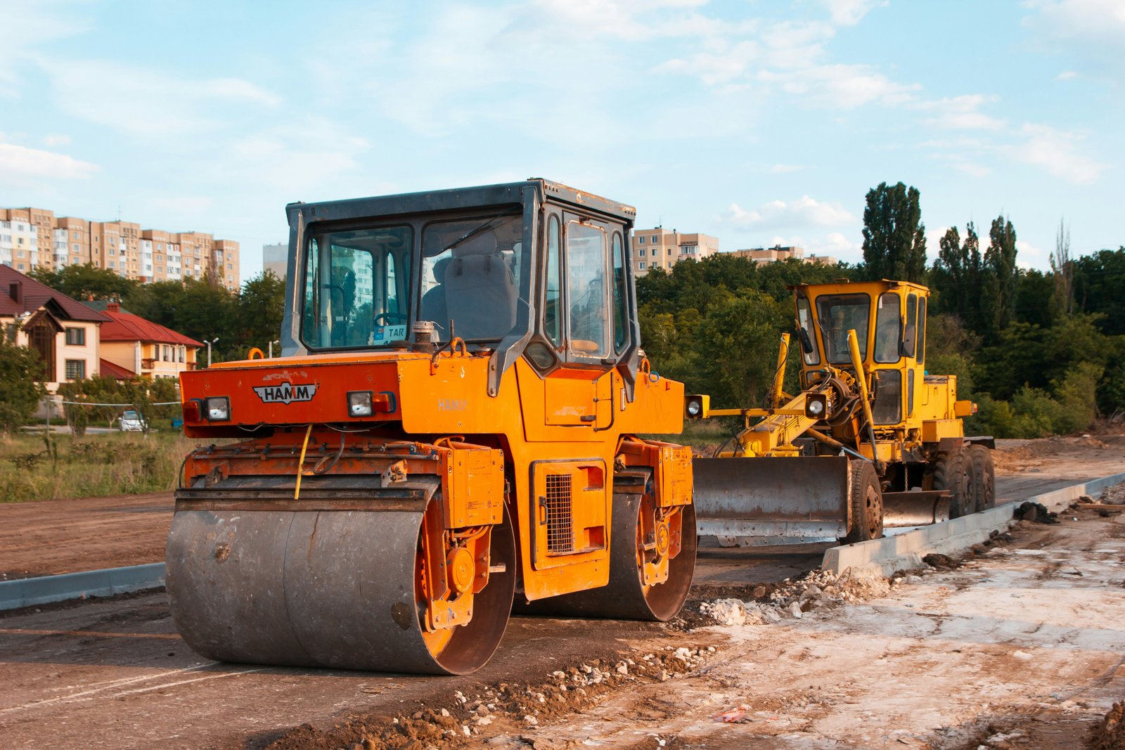 PRGT road construction equipment at work